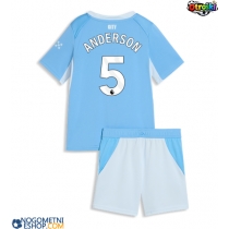 Otroški Nogometni dresi Manchester City Elliot Anderson #5 Domači 2026-27 Kratek Rokav (+ Kratke hlače)